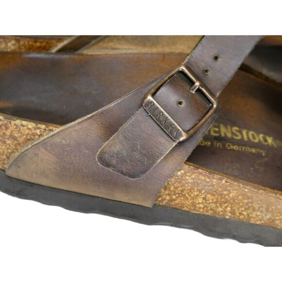 Birkenstock‎ Gizeh Brown Leather Sandals Size 37 beach boho - Picture 2 of 10